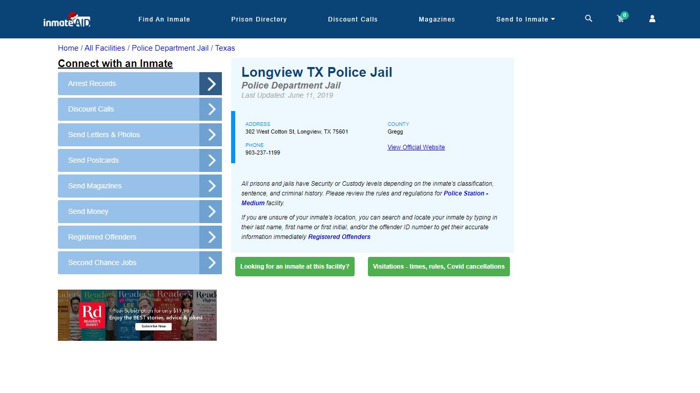 Longview TX Police Jail & Inmate Search - Longview, TX